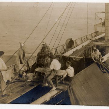 Evenaarsdoop aan boord van het stoomschip Olympier