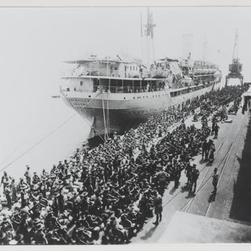 Troops leaving aboard the Thysville