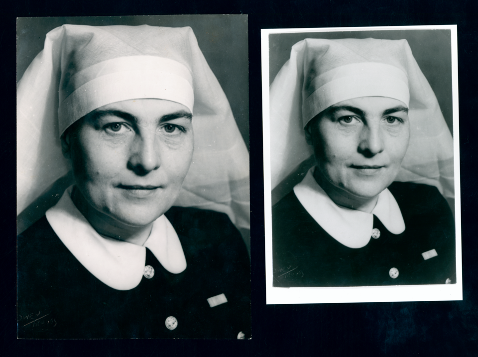 Portrait of a nurse of the Compagnie Maritime Belge, lost when the Persier was torpedoed on 11 February 1945. MAS Antwerp collection, public domain.